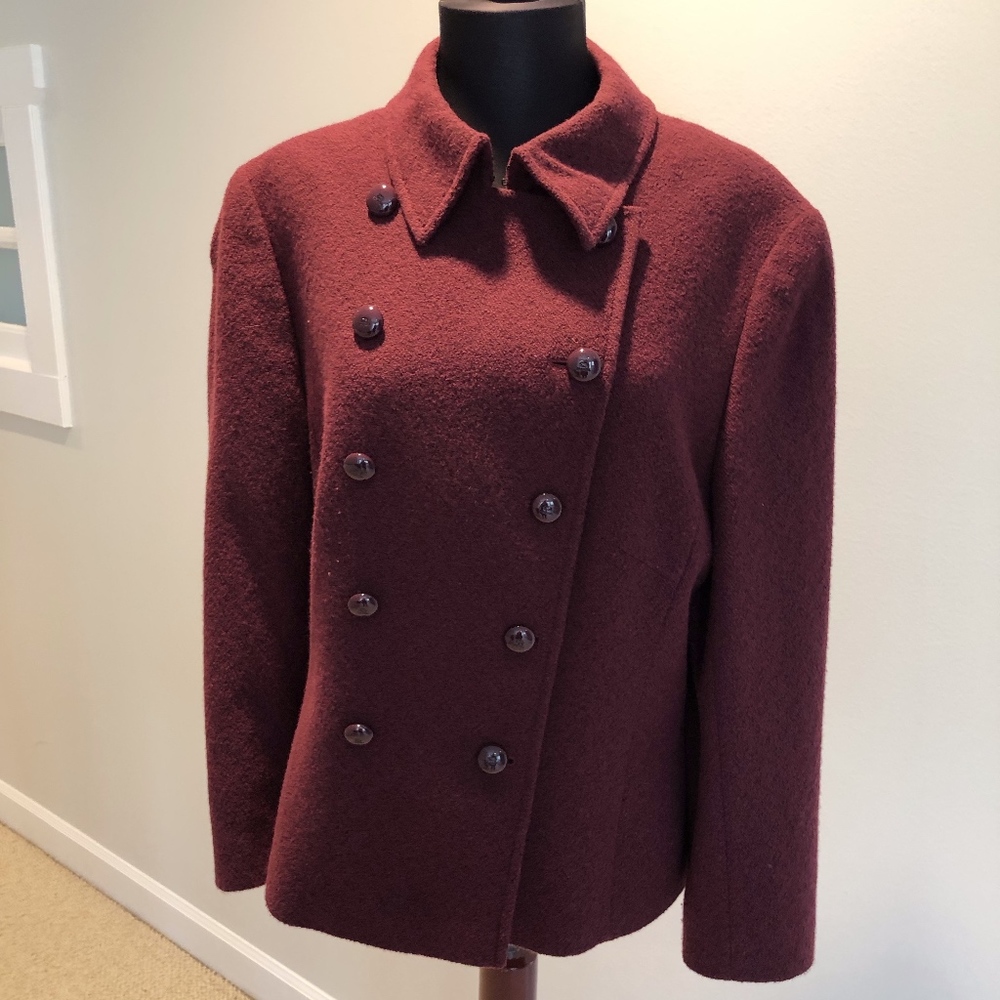 Escada Burgundy double breasted jacket Size 44